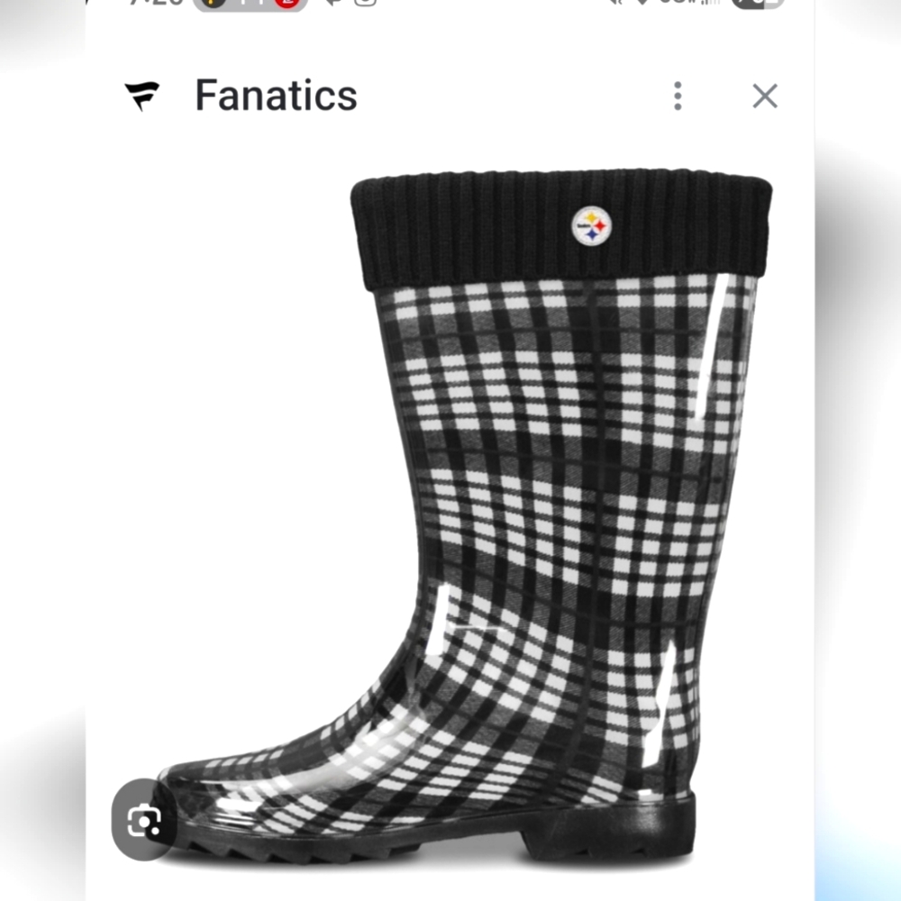 Pittsburg Steelers Womens Plaid Rain Boots